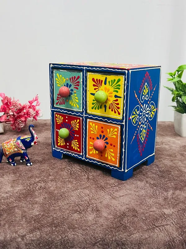Wooden_Folk_Art_Floral_Print_Four_Drawer_Chest