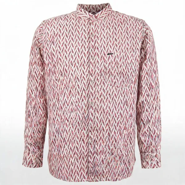 Grey_Cotton_Regular_Fit_Geometric_Print_Mandarin_Collar_Shirt_For_Men