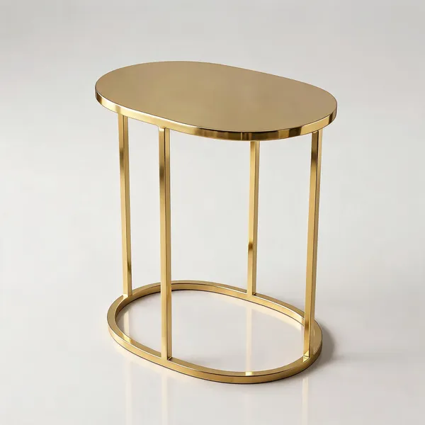 Metal_Modern_Gold_Tone_Oval_Side_Table