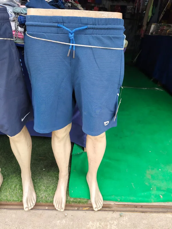 Blue_Lycra_Regular_Fit_Drawstring_Shorts_For_Men