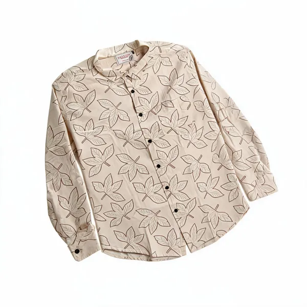 Cream_Cotton_Relaxed_Fit_Leaf_Print_Shirt_For_Men