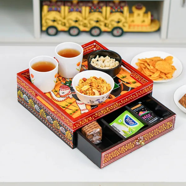Wood_Traditional_Hand-Painted_Ethnic_Serving_Tray_With_Drawer