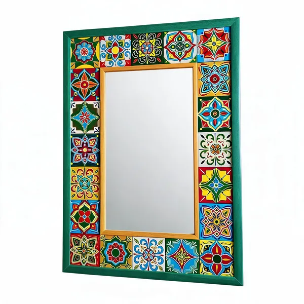 Wood_Traditional_Multicolour_Geometric_Floral_Rectangular_Wall_Mirror