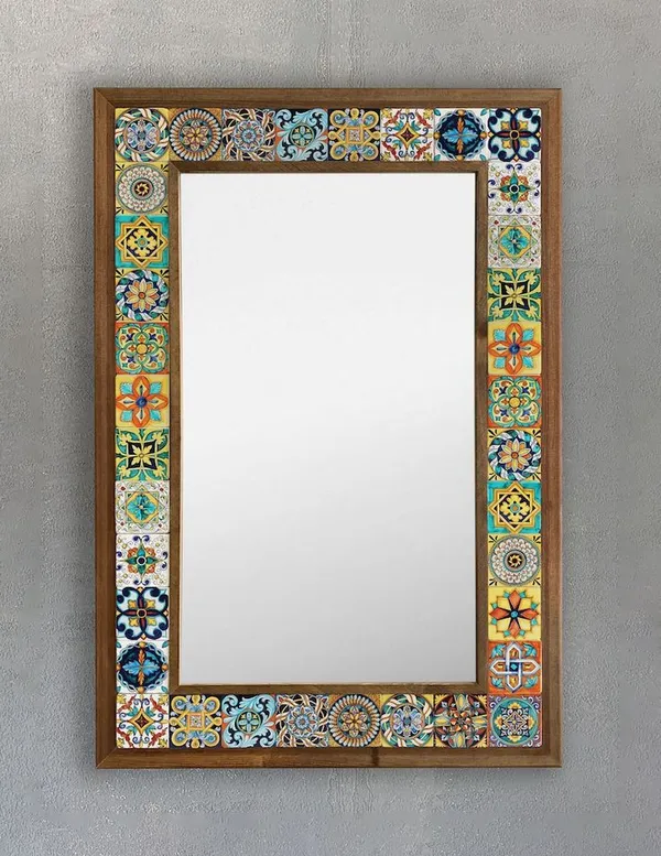 Wood_Moroccan_Multicolour_Tile_Pattern_Rectangular_Wall_Mirror