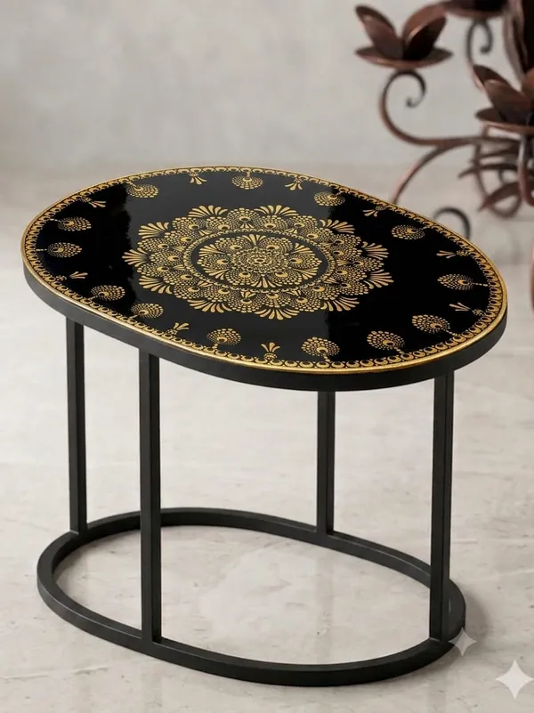 Metal_Contemporary_Mandala_Print_Side_Table