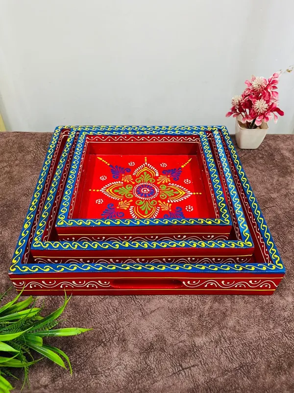Wooden_Hand_Painted_Floral_Print_Square_Decorative_Tray
