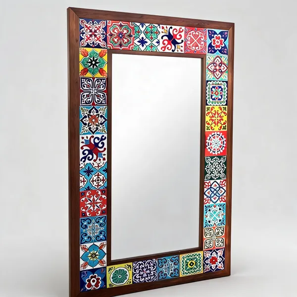 Wood_Traditional_Multicolour_Floral_Mosaic_Rectangular_Wall_Mirror