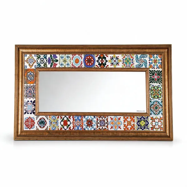 Wood_Traditional_Multicolour_Floral_Geometric_Rectangular_Wall_Mirror