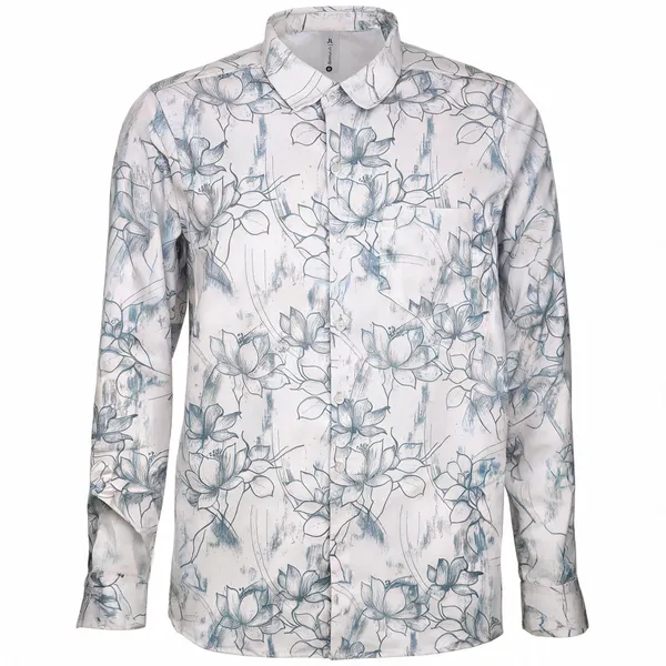 White_Cotton_Regular_Fit_Floral_Print_Casual_Shirt_For_Men