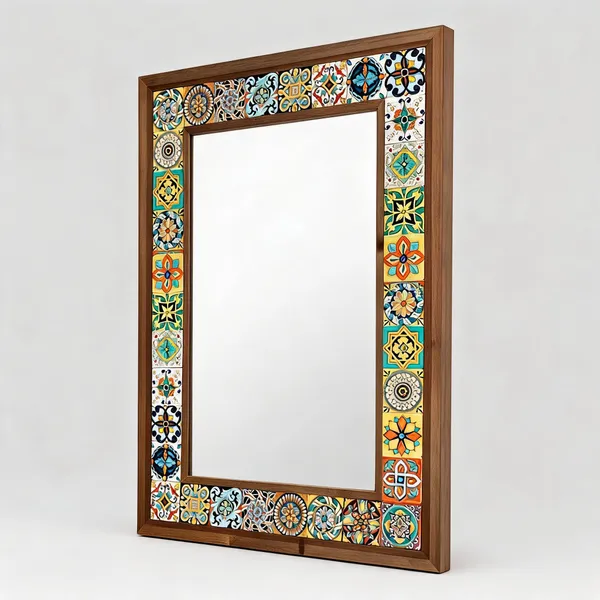 Wood_Moroccan_Multicolour_Tile_Pattern_Rectangular_Wall_Mirror