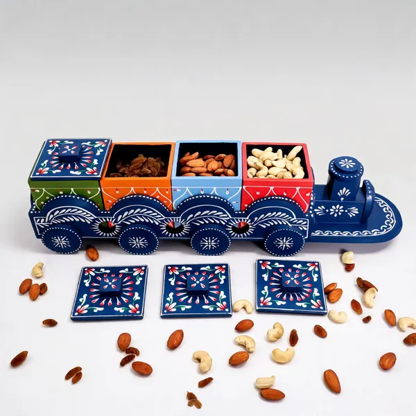 Wood_Hand-Painted_Multicolour_Train_Dry_Fruit_Serving_Tray_Set