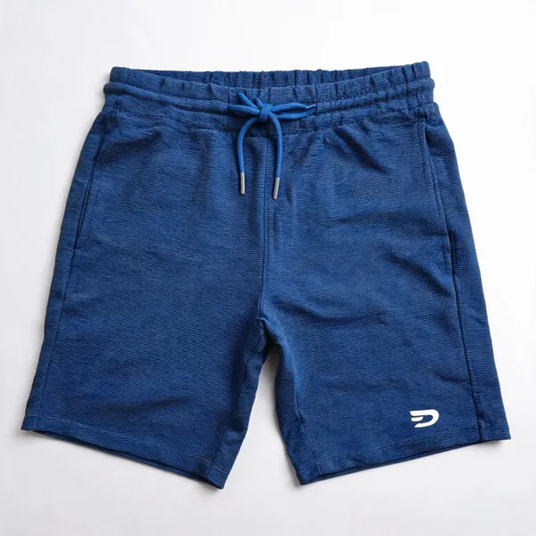 Blue_Lycra_Regular_Fit_Drawstring_Shorts_For_Men