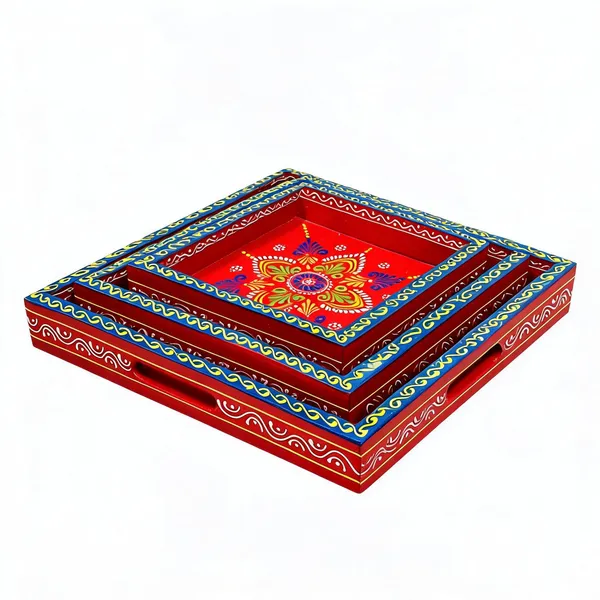 Wooden_Hand_Painted_Floral_Print_Square_Decorative_Tray