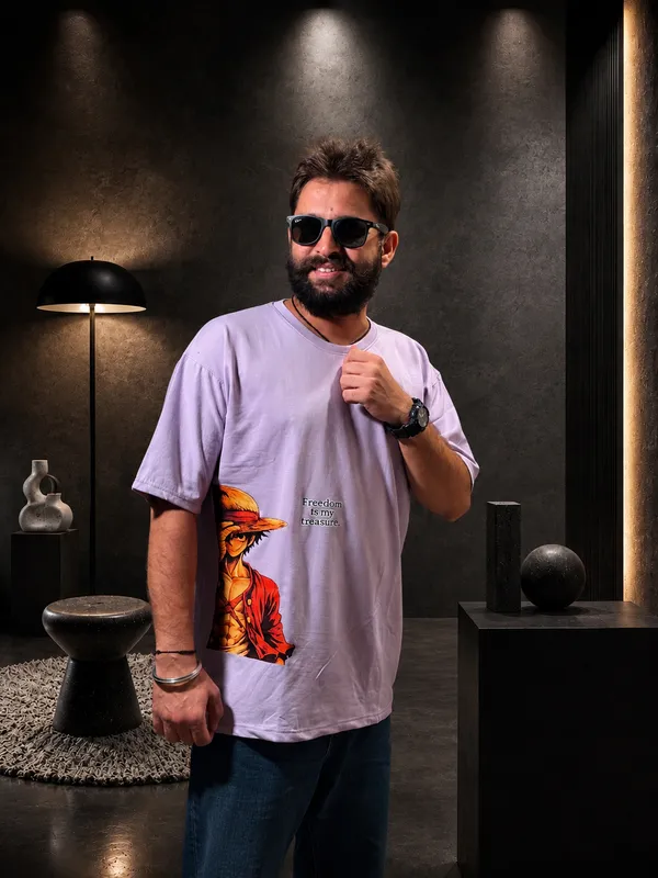 Purple_Terry_Cotton_Round_Neck_Graphic_Print_T-Shirt_For_Unisex