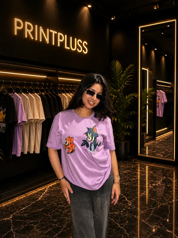 Purple_Terry_Cotton_Oversized_Tom_And_Jerry_Graphic_T-Shirt_For_Unisex