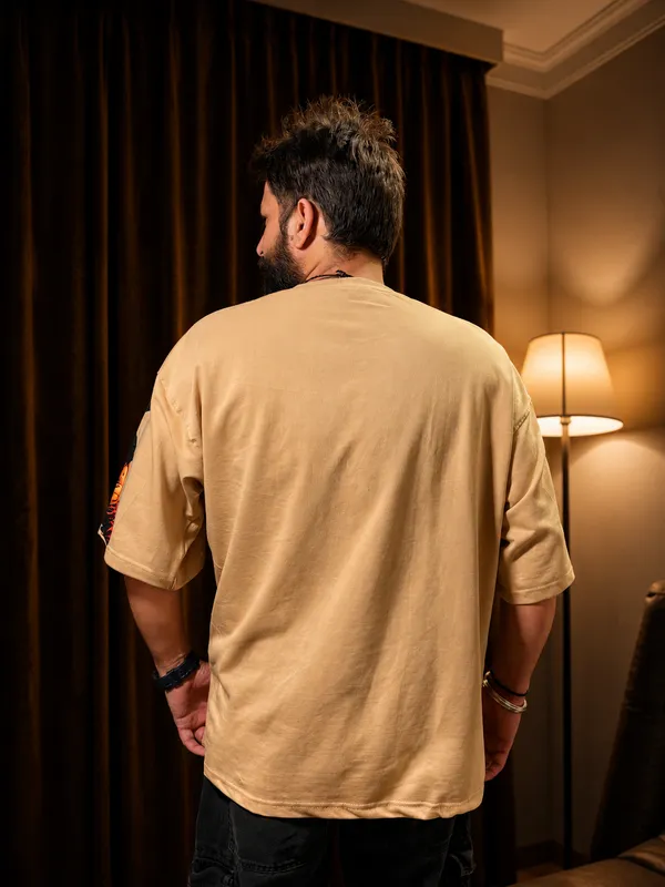 Beige_Terry_Cotton_Oversized_Graphic_Print_T-Shirt_For_Unisex