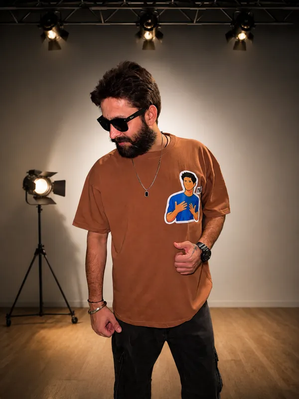 Brown_Terry_Cotton_Oversized_Graphic_Print_T-Shirt_For_Unisex