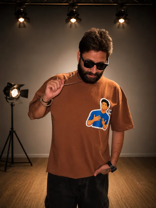 Brown_Terry_Cotton_Oversized_Graphic_Print_T-Shirt_For_Unisex