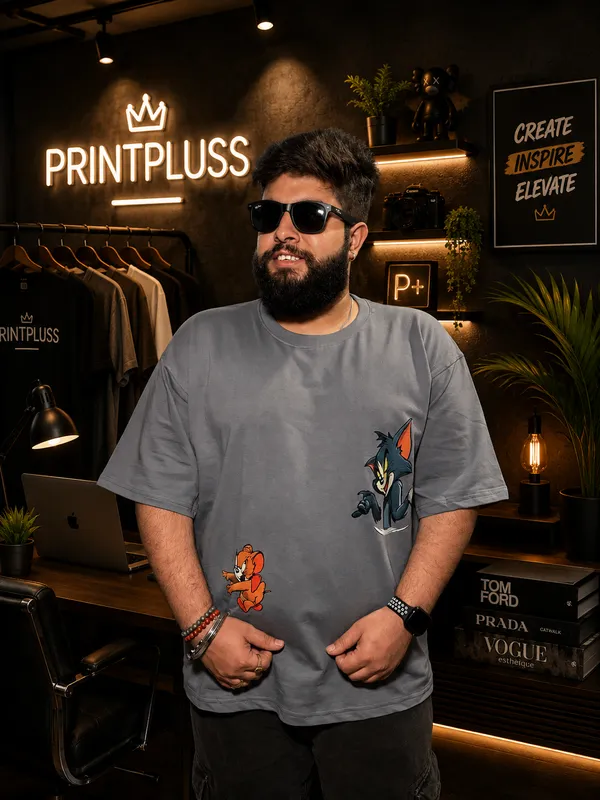 Grey_Terry_Cotton_Oversized_Tom_And_Jerry_Graphic_T-Shirt_For_Unisex