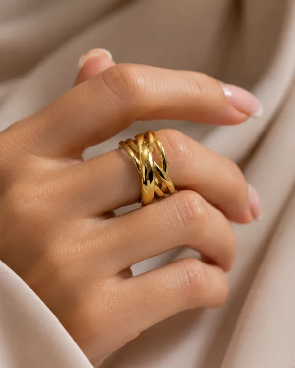 Gold_Tone_Interlocking_Band_Ring_for_Women