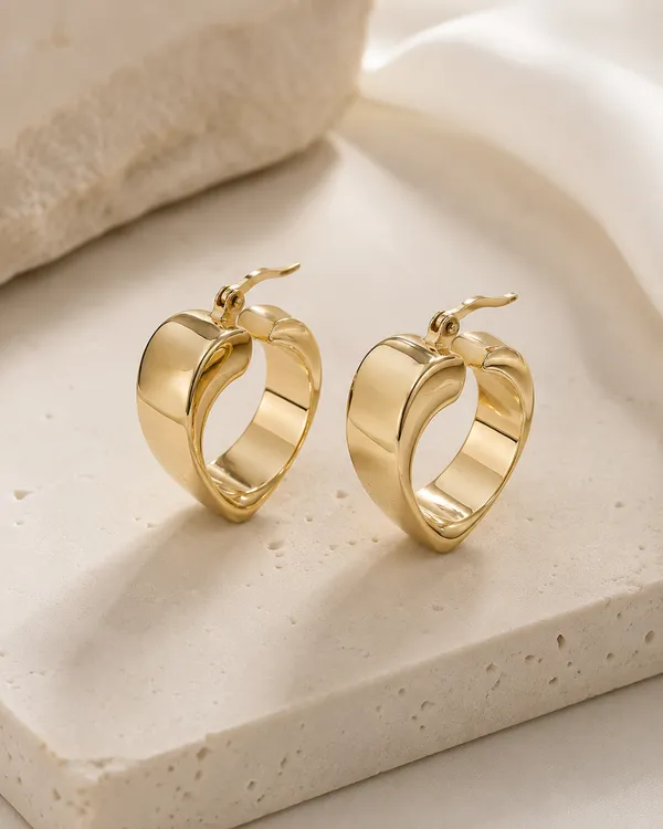 Gold_Chunky_Heart_Hoop_Earrings_for_Women
