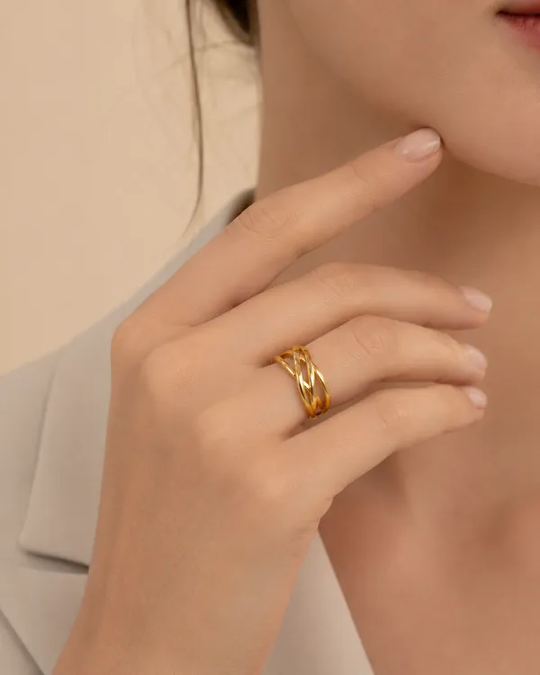 Gold_Tone_Interlocking_Band_Ring_for_Women