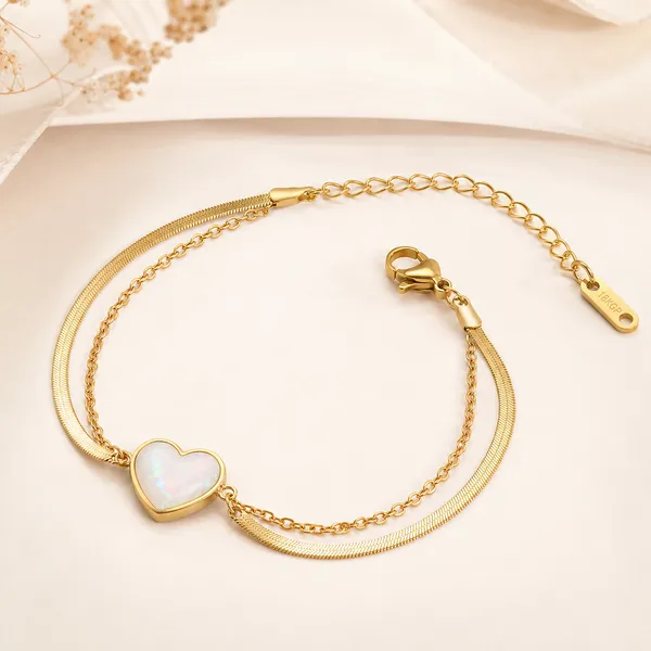 Gold_Plated_White_Heart_Charm_Layered_Chain_Bracelet_for_Women