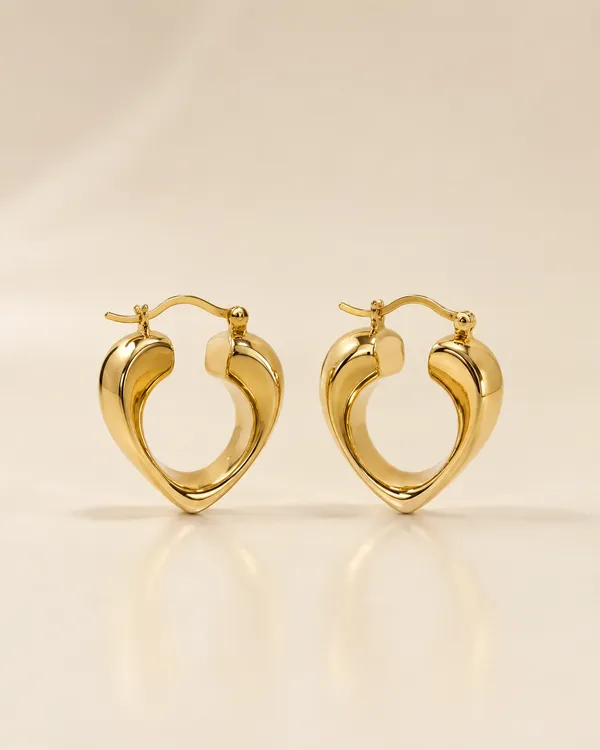 Gold_Chunky_Heart_Hoop_Earrings_for_Women