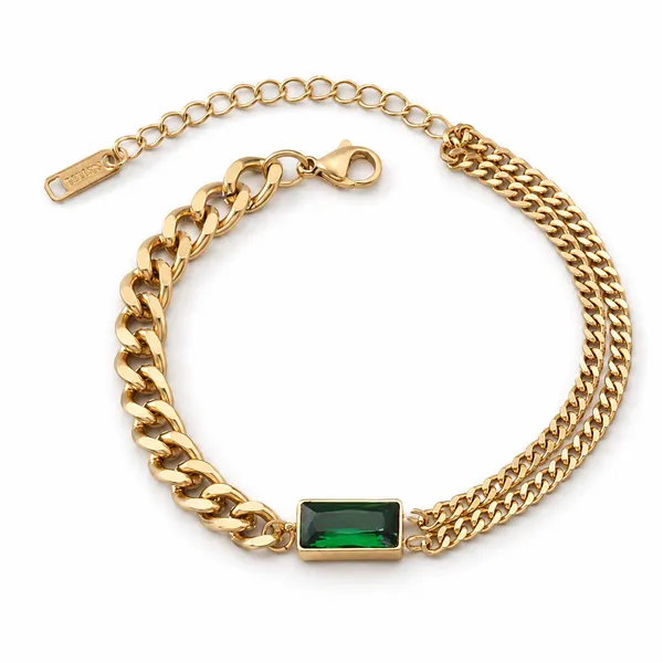 Gold_Tone_Green_Emerald-Style_Gemstone_Curb_Chain_Bracelet_for_Women
