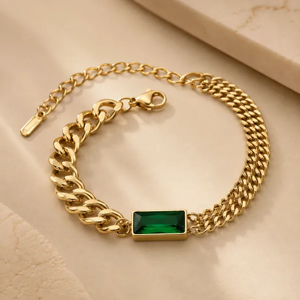 Gold_Tone_Green_Emerald-Style_Gemstone_Curb_Chain_Bracelet_for_Women