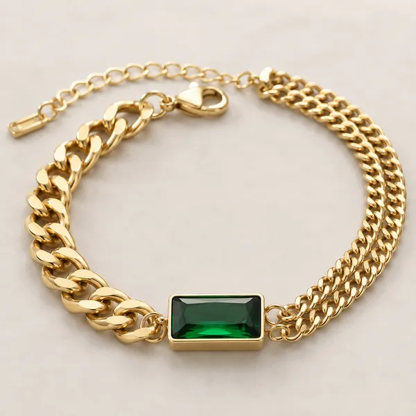 Gold_Tone_Green_Emerald-Style_Gemstone_Curb_Chain_Bracelet_for_Women
