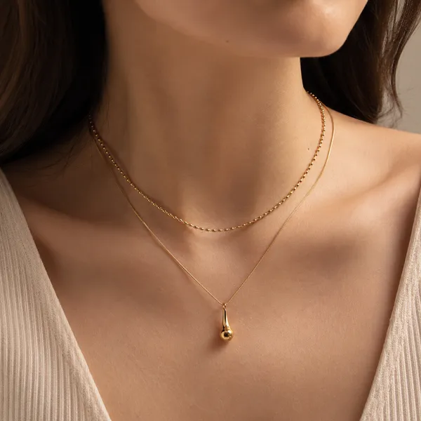 Gold_Tone_Double-Layer_Teardrop_Pendant_Necklace_for_Women