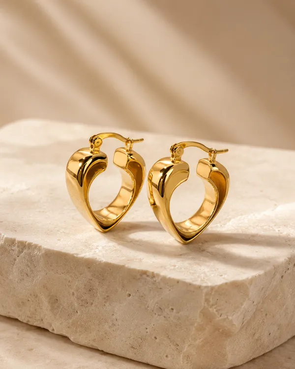 Gold_Chunky_Heart_Hoop_Earrings_for_Women
