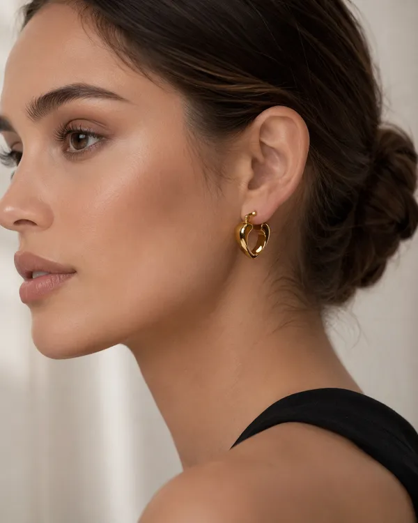 Gold_Chunky_Heart_Hoop_Earrings_for_Women