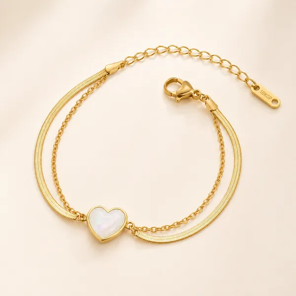 Gold_Plated_White_Heart_Charm_Layered_Chain_Bracelet_for_Women
