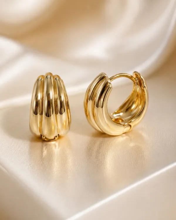 Gold-Toned_Ridged_Huggie_Hoop_Earrings_for_Women