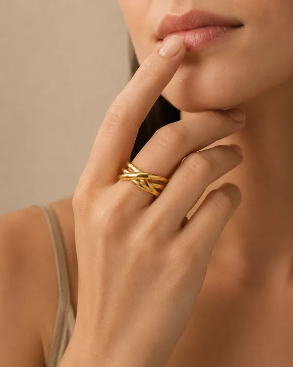 Gold_Tone_Interlocking_Band_Ring_for_Women