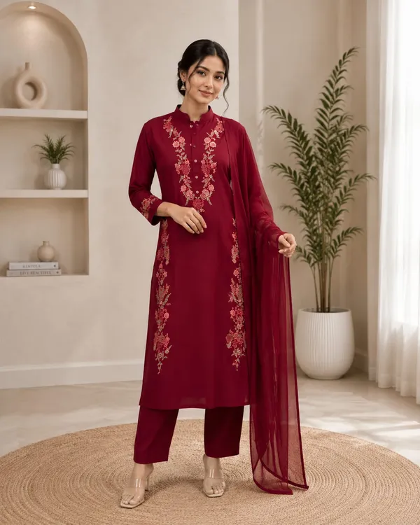 Maroon_Embroidered_Straight_Kurta_Set_with_Dupatta_for_Women