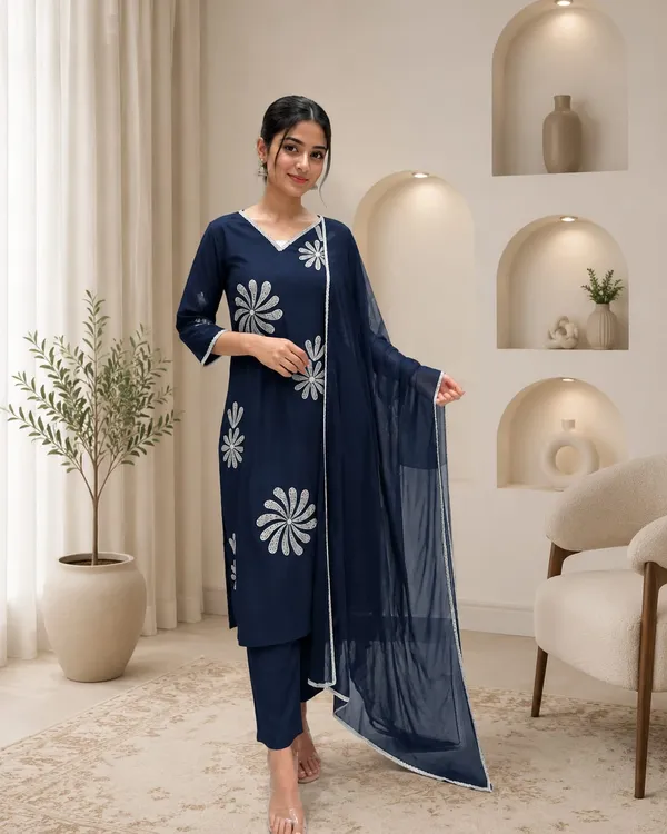 Navy_Blue_Floral_Embroidered_Kurta_Set_with_Dupatta_for_Women