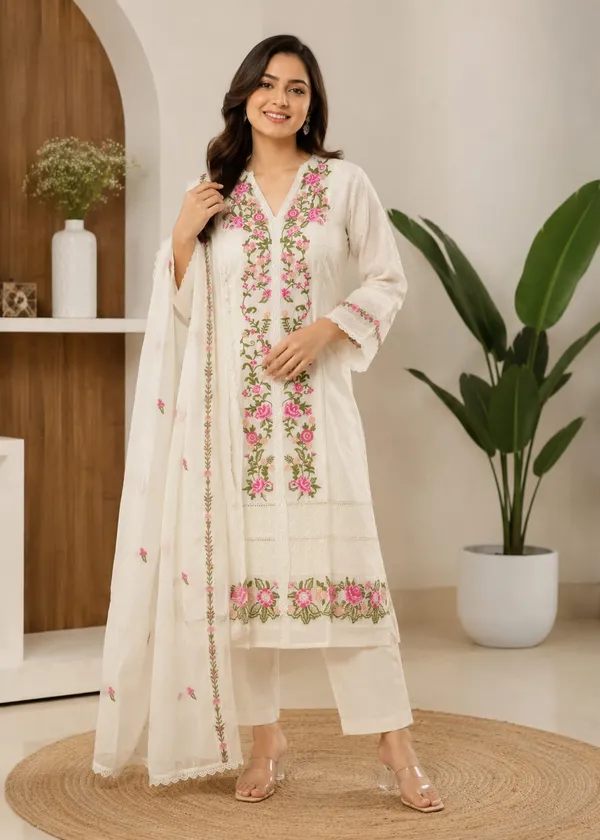 Ivory_Floral_Embroidered_Cotton_Kurta_Set_with_Dupatta