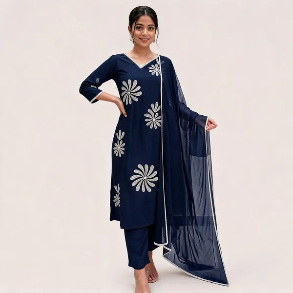 Navy_Blue_Floral_Embroidered_Kurta_Set_with_Dupatta_for_Women