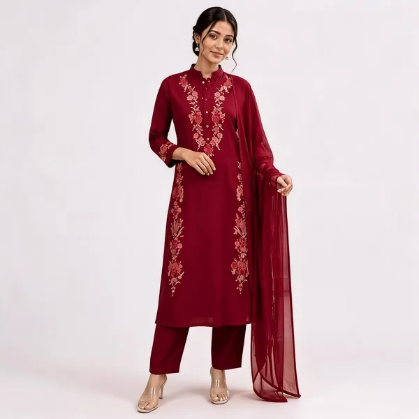 Maroon_Embroidered_Straight_Kurta_Set_with_Dupatta_for_Women