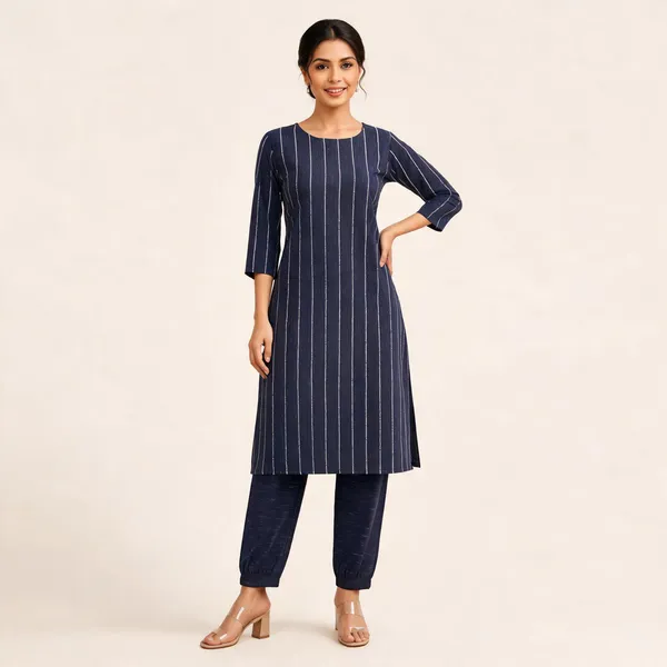 Navy_Blue_Striped_Cotton_Kurta_Set_for_Women