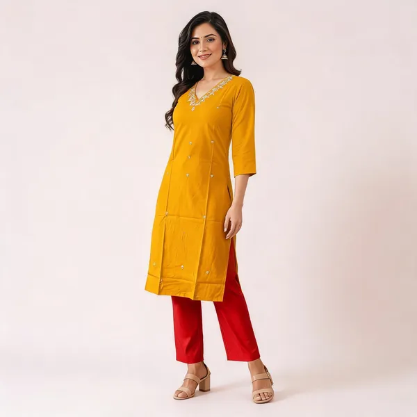 Mustard_Yellow_Embroidered_Kurta_for_Women