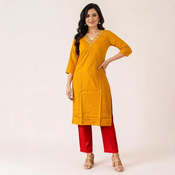Mustard_Yellow_Embroidered_Kurta_for_Women