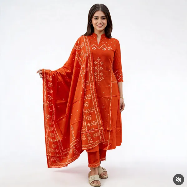 Orange_Embellished_Three-Piece_Suit_for_Women