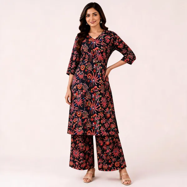 Black_Floral_Print_Kurta_and_Palazzo_Set_for_Women