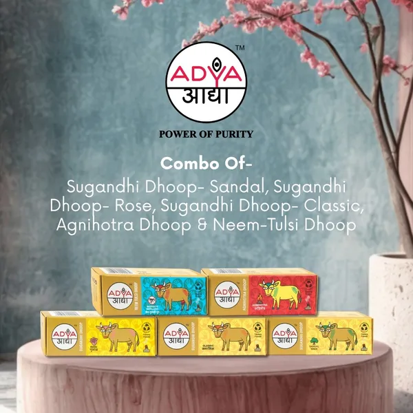 Adya_Sugandhi_Sandal,_Classic,_Rose,_Agnihotra_&_Neem_Tulsi_Dhoop_Pack_Of_5