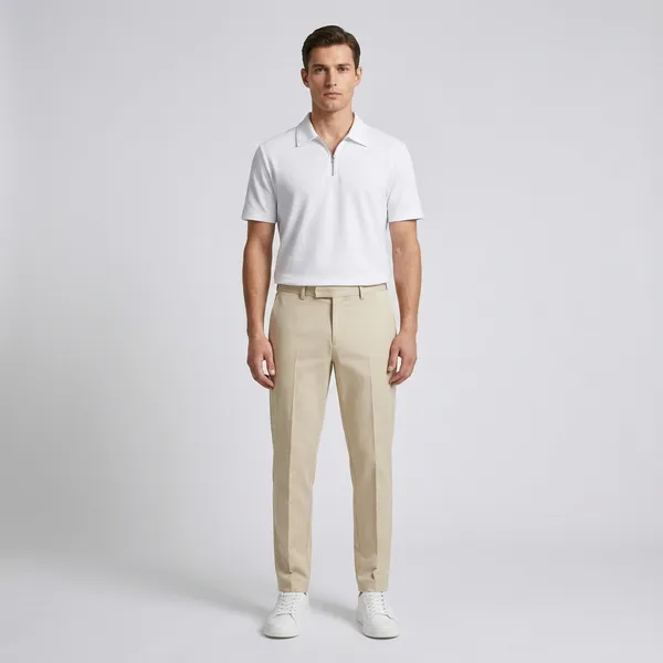 Beige_And_White_Cotton_Regular_Fit_T-Shirt_Pant_Shoes_Set_For_Men