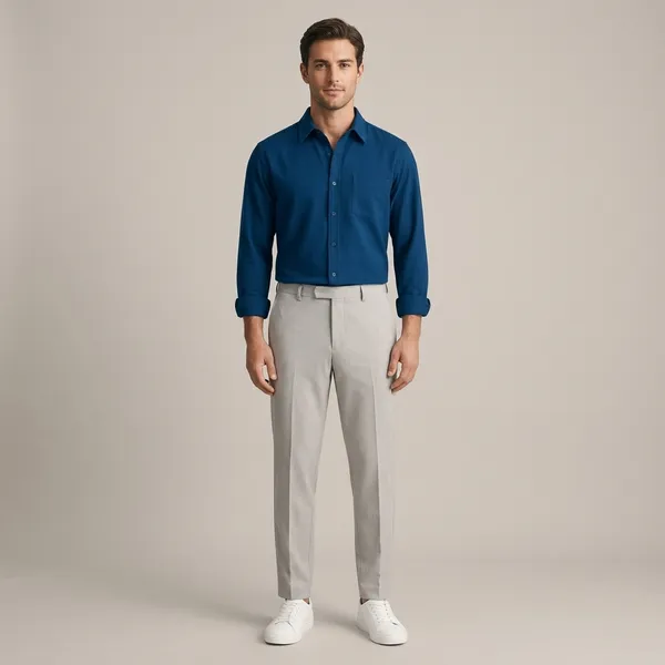 Navy_Grey_And_White_Cotton_Regular_Fit_Shirt_Pant_Shoes_Set_For_Men